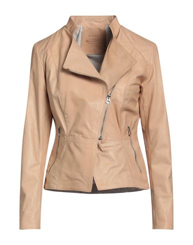 Masterpelle Woman Jacket Beige Size 12 Soft Leather