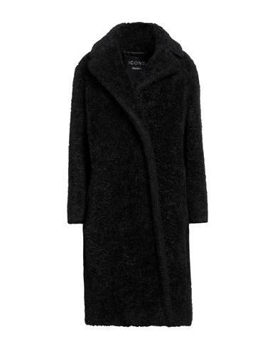 Cinzia Rocca Woman Coat Black Size 14 Viscose, Virgin Wool, Cotton, Polyamide