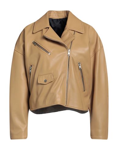 Dfour Woman Jacket Camel Size 10 Soft Leather In Beige