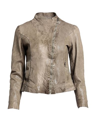 Masterpelle Woman Jacket Grey Size 8 Soft Leather