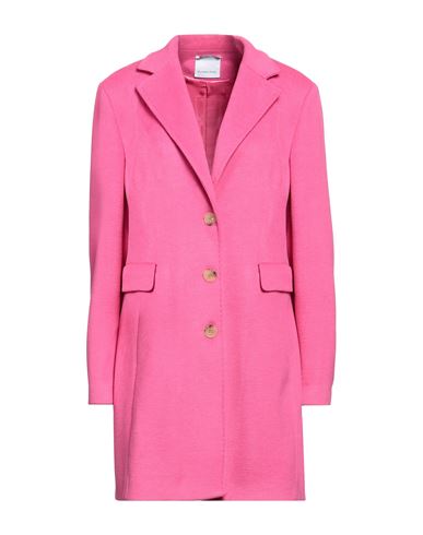 Elmas Phil Woman Coat Fuchsia Size 10 Polyester, Wool, Acetate In Pink