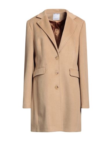 Elmas Phil Woman Coat Camel Size 12 Polyester, Wool, Acetate In Beige
