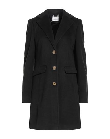 Elmas Phil Woman Coat Black Size 12 Polyester, Wool, Acetate