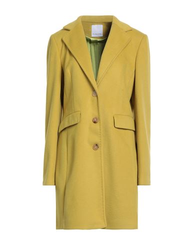 Elmas Phil Woman Coat Lime Green Size 8 Polyester, Wool, Acetate In Green