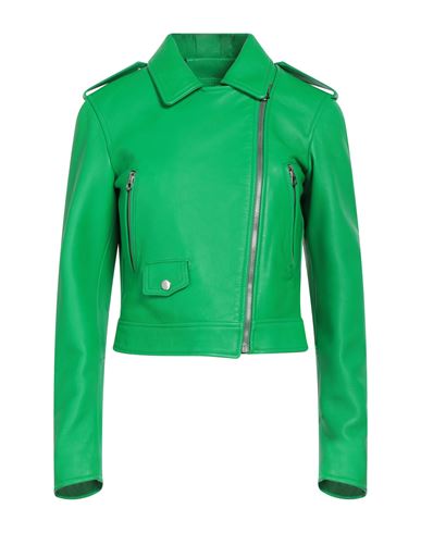 Masterpelle Woman Jacket Green Size 10 Soft Leather In Green