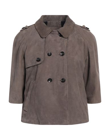 Masterpelle Woman Jacket Khaki Size 10 Soft Leather In Beige