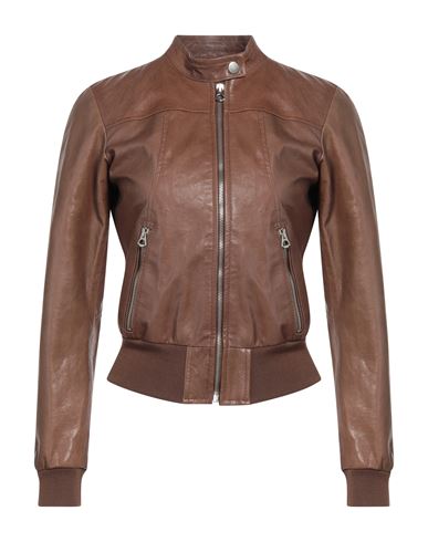 Masterpelle Woman Jacket Brown Size 10 Soft Leather