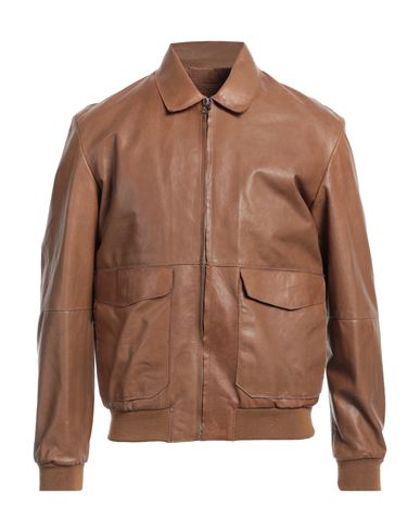 Masterpelle Man Jacket Camel Size Xxl Soft Leather In Beige