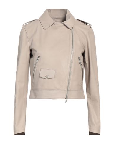 Dfour Woman Jacket Light Grey Size 8 Soft Leather