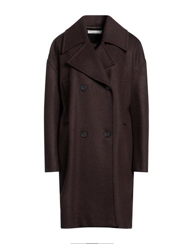 Liviana Conti Woman Coat Dark Brown Size 8 Cashmere, Polyamide