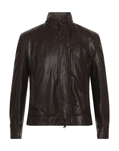 Angelo Nardelli Man Jacket Dark Brown Size 46 Soft Leather