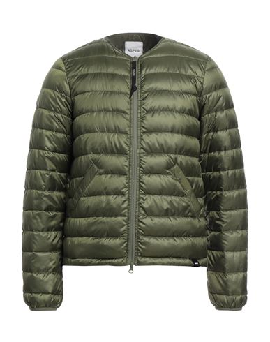 Aspesi Man Down Jacket Military Green Size M Polyester