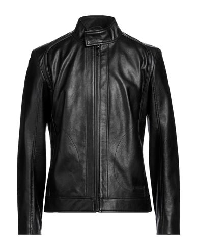 Trussardi Man Jacket Black Size 36 Polyester, String, Polyurethane Resin