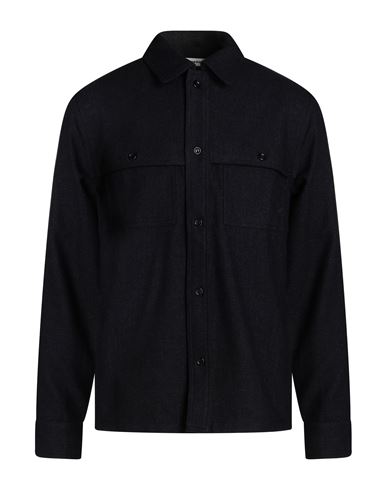 Sandro Man Shirt Midnight Blue Size S Virgin Wool, Polyester
