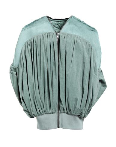 Rick Owens Woman Jacket Sage Green Size 4 Cotton, Viscose, Leather In Green