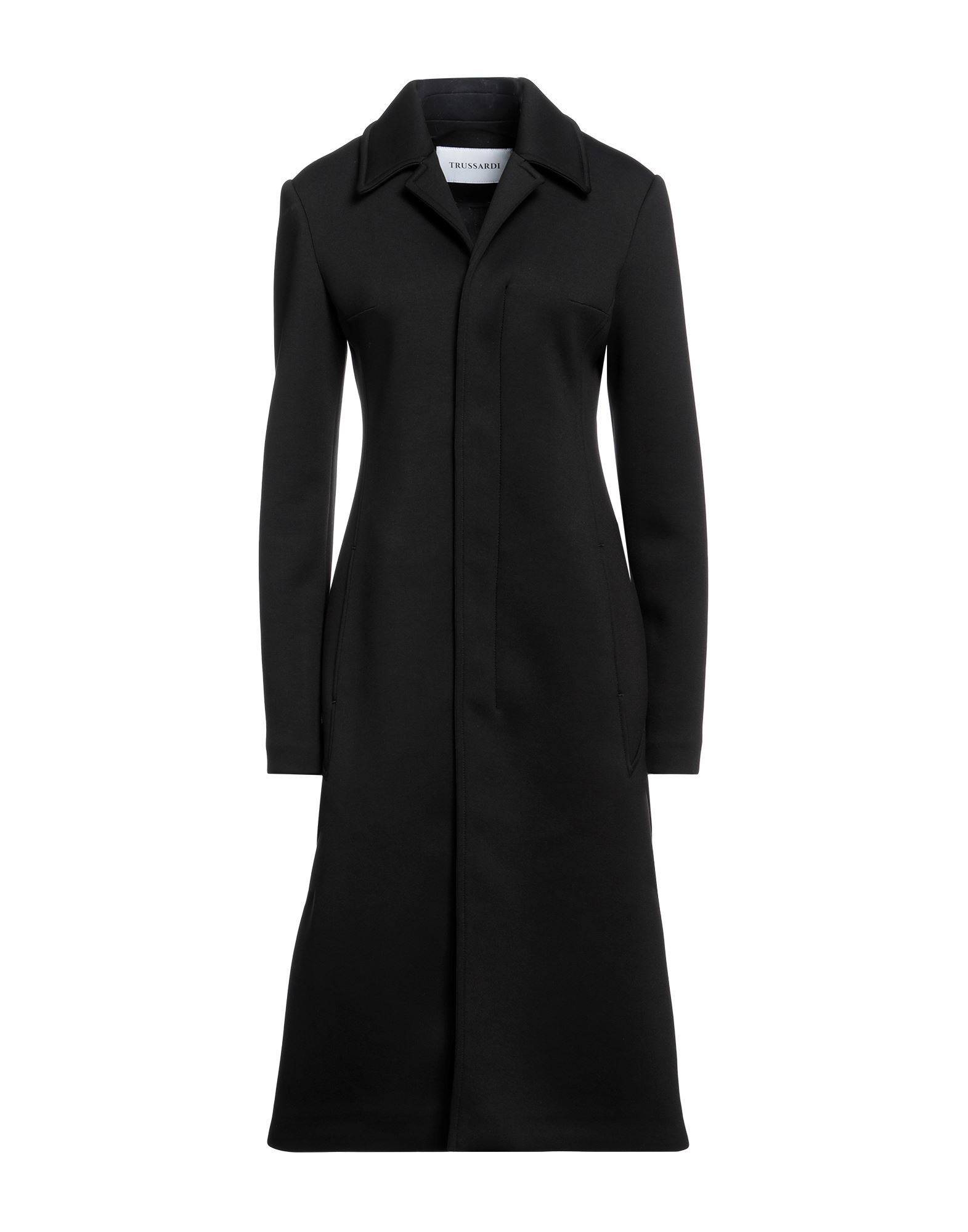 《セール開催中》TRUSSARDI レディース アウター＆トレンチコート ブラック 42 ポリエステル 80% / レーヨン 14% / ポリウレタン 6%
