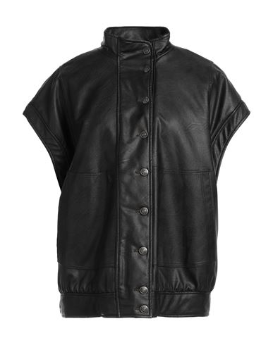 8PM 8PM WOMAN JACKET BLACK SIZE S POLYURETHANE, VISCOSE 