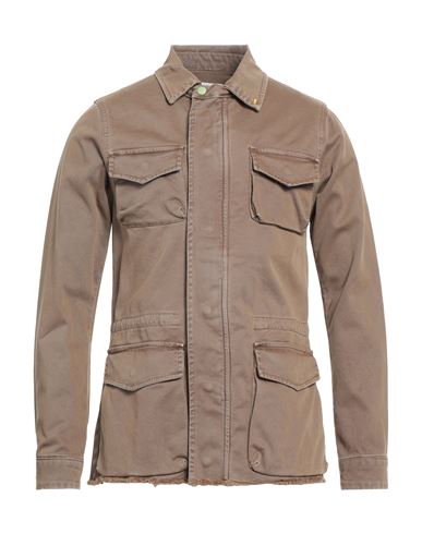 Displaj Man Jacket Light Brown Size S Cotton, Elastane In Beige