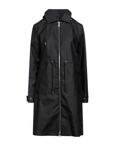 Add Woman Overcoat & Trench Coat Black Size 10 Linen, Polyurethane