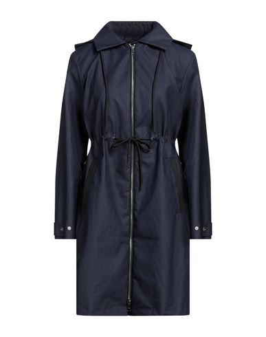 Add Woman Overcoat Navy Blue Size 10 Linen, Polyurethane
