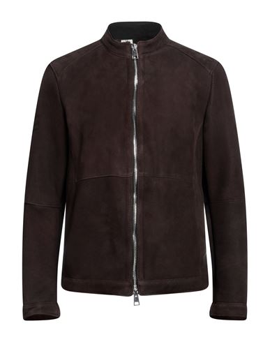 Delan Man Jacket Dark Brown Size 46 Ovine Leather