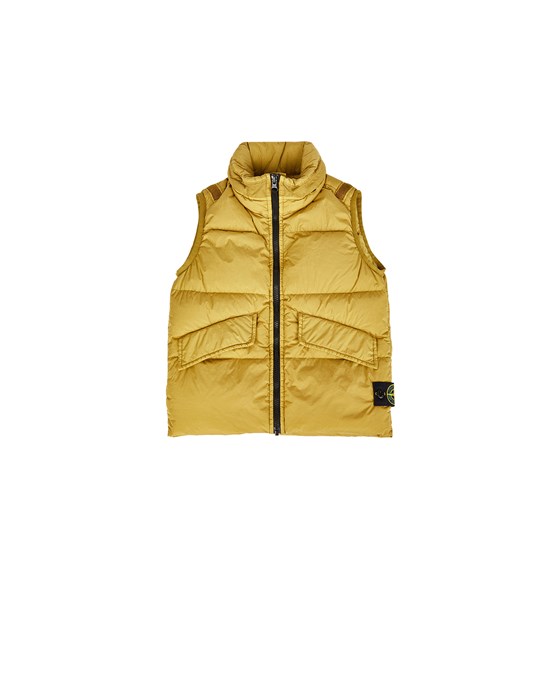 STONE ISLAND JUNIOR G0123 GARMENT DYED CRINKLE REPS R-NY DOWN Gilet Homme Moutarde