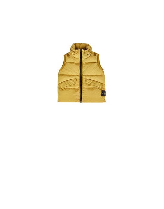 STONE ISLAND JUNIOR G0123 GARMENT DYED CRINKLE REPS R-NY DOWN Vest Man Mustard