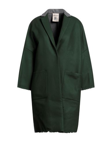 Semicouture Woman Coat Green Size M Virgin Wool, Polyamide