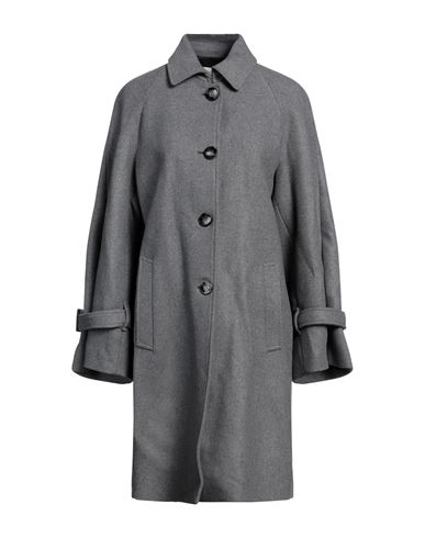 Semicouture Woman Coat Grey Size 8 Virgin Wool, Polyamide, Polyester