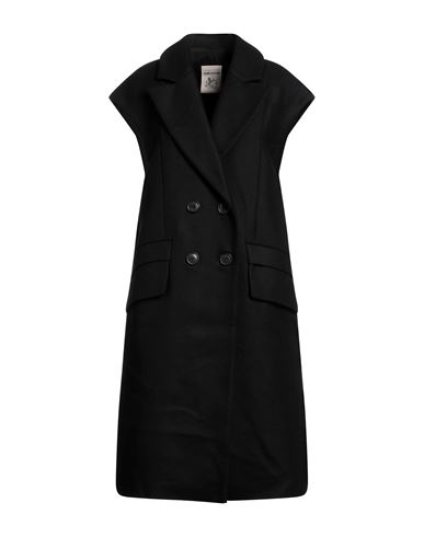 Semicouture Woman Coat Black Size 6 Virgin Wool, Polyamide, Polyester
