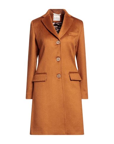 Bottega Martinese Woman Coat Tan Size 2 Virgin Wool, Mohair Wool, Polyester In Brown
