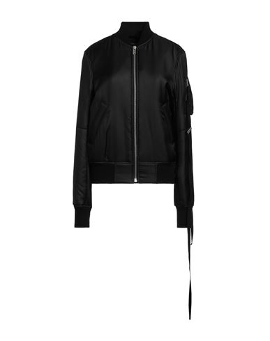 Ann Demeulemeester Woman Jacket Black Size 12 Silk, Polyurethane, Virgin Wool, Cashmere, Polyamide