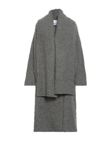Erika Cavallini Woman Coat Grey Size M/l Virgin Wool, Polyamide