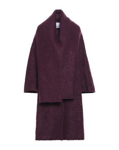 Erika Cavallini Woman Coat Deep Purple Size Xs/s Virgin Wool, Polyamide