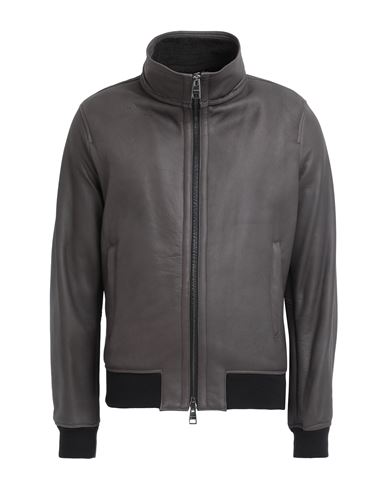 Dacute Man Jacket Lead Size 46 Shearling, Wool, Acrylic In Grey