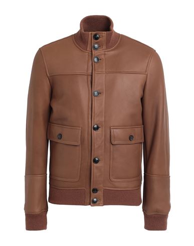 Dacute Man Jacket Brown Size 44 Shearling, Wool, Acrylic