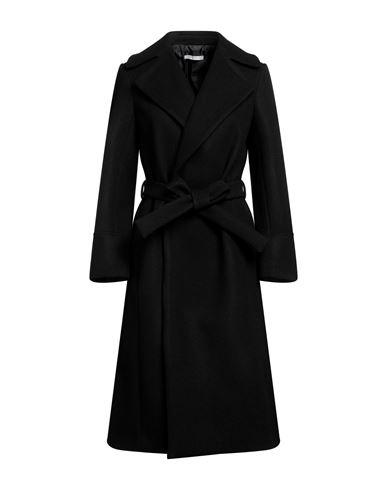 Biancoghiaccio Woman Coat Black Size 12 Polyester