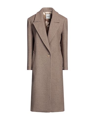 Sandro Woman Coat Khaki Size 8 Wool, Polyamide, Acrylic In Beige