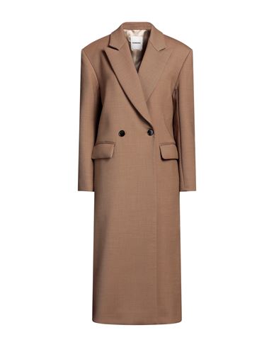 Sandro Woman Coat Camel Size 6 Polyester, Wool, Elastane In Beige