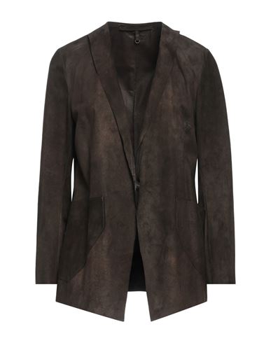 Salvatore Santoro Woman Overcoat Dark Brown Size 6 Ovine Leather