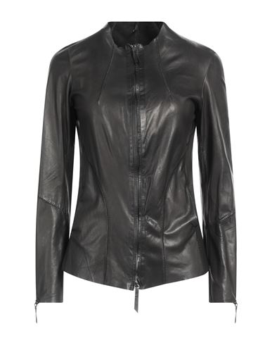 Salvatore Santoro Woman Overcoat Black Size 8 Ovine Leather