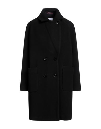 Paltò Woman Coat Black Size 10 Virgin Wool, Polyamide, Cashmere