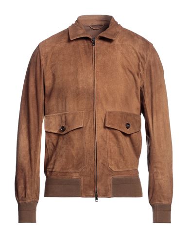 Montedoro Man Jacket Brown Size S Sheepskin, Cotton, Polyamide, Elastane