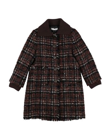 Dolce & Gabbana Babies'  Toddler Girl Coat Dark Brown Size 5 Synthetic Fibers, Virgin Wool, Mohair Wool, Cott