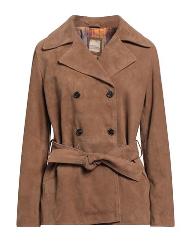 Andrea D'amico Woman Coat Camel Size 6 Soft Leather In Beige