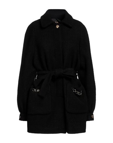 Maje Woman Coat Black Size 8 Wool, Polyester, Viscose, Cotton, Polyamide