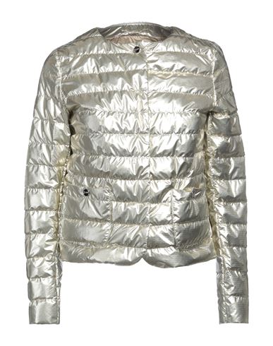 Herno Woman Down Jacket Platinum Size 12 Polyamide In Grey