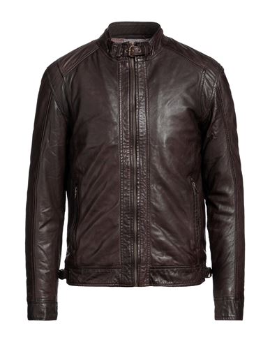 Andrea D'amico Man Jacket Dark Brown Size 46 Soft Leather