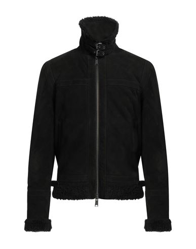 Andrea D'amico Man Jacket Black Size 46 Soft Leather, Textile Fibers