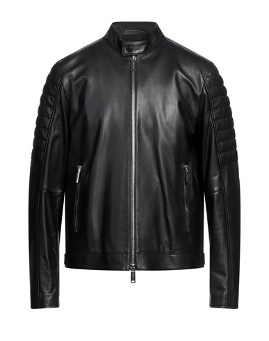 Dsquared2 Man Jacket Black Size 42 Ovine Leather